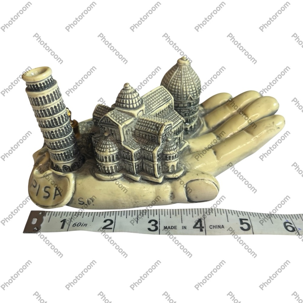Italina Beige and Gray Handcrafted Pisa Sculpture